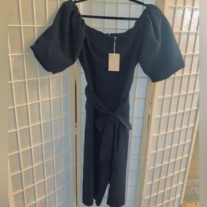 CHELSEA 28 cropped off shoulder jumpsuit. Stunning on.  Big puffy sleeves. Sz 14